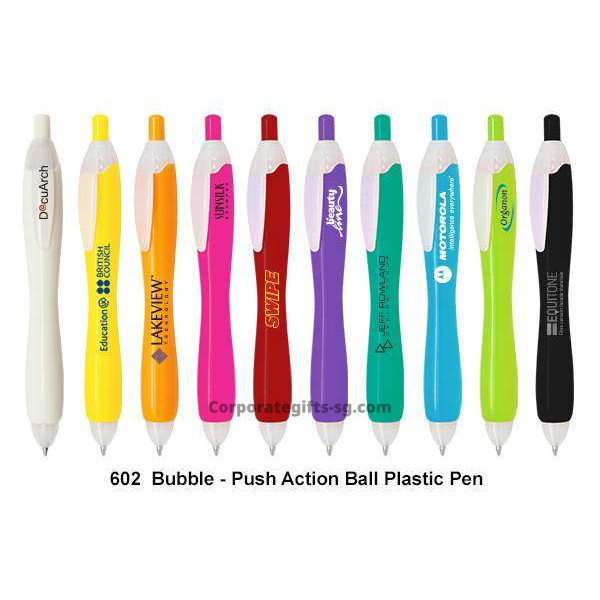 602 Bubble - Push Action Ball Plastic Pen, Promotional Gifts, Promotional Gift, Singapore